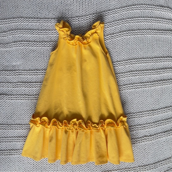 NWOT Janie and Jack Yellow Ruffled Ponte Girl’s Dress Size 7 - Picture 4 of 6